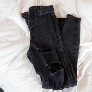 Topshop Black Ripped Jeans